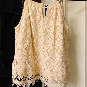 Charlotte Russe cream lace tank